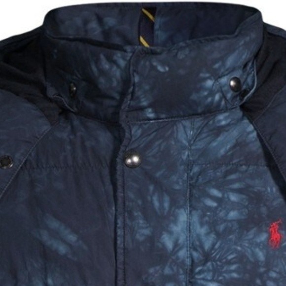 POLO RL Mens XXL Down Puffer Jacket & Vest Tie Dye Navy Blue New NWT Convertible - Picture 6 of 8